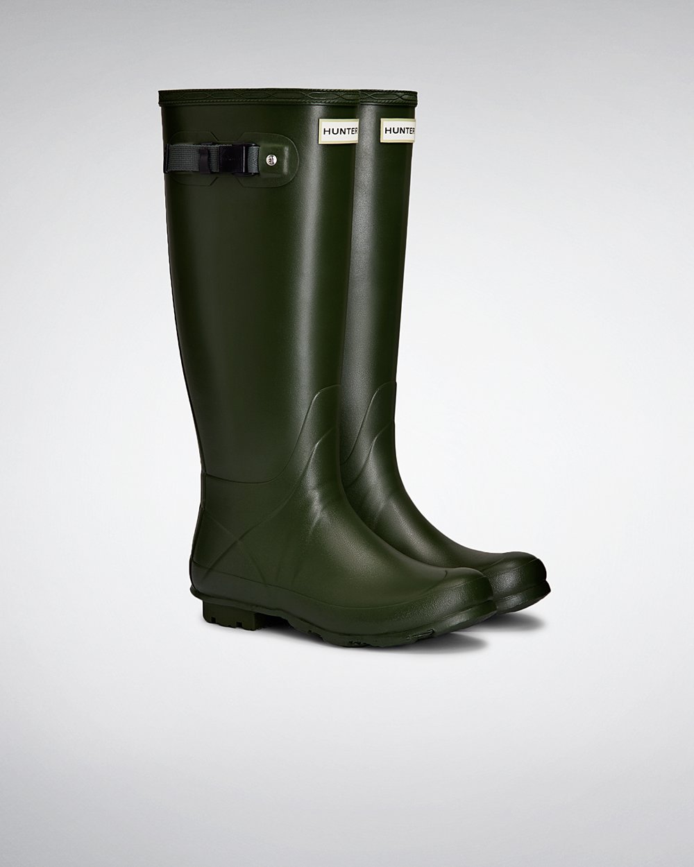 Hoge Regenlaarzen Dames - Hunter Norris Field Neoprene Lined - Groen - 28AIXWDMZ